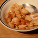 cinnamon toast crunch with fried shrimp and tails on top